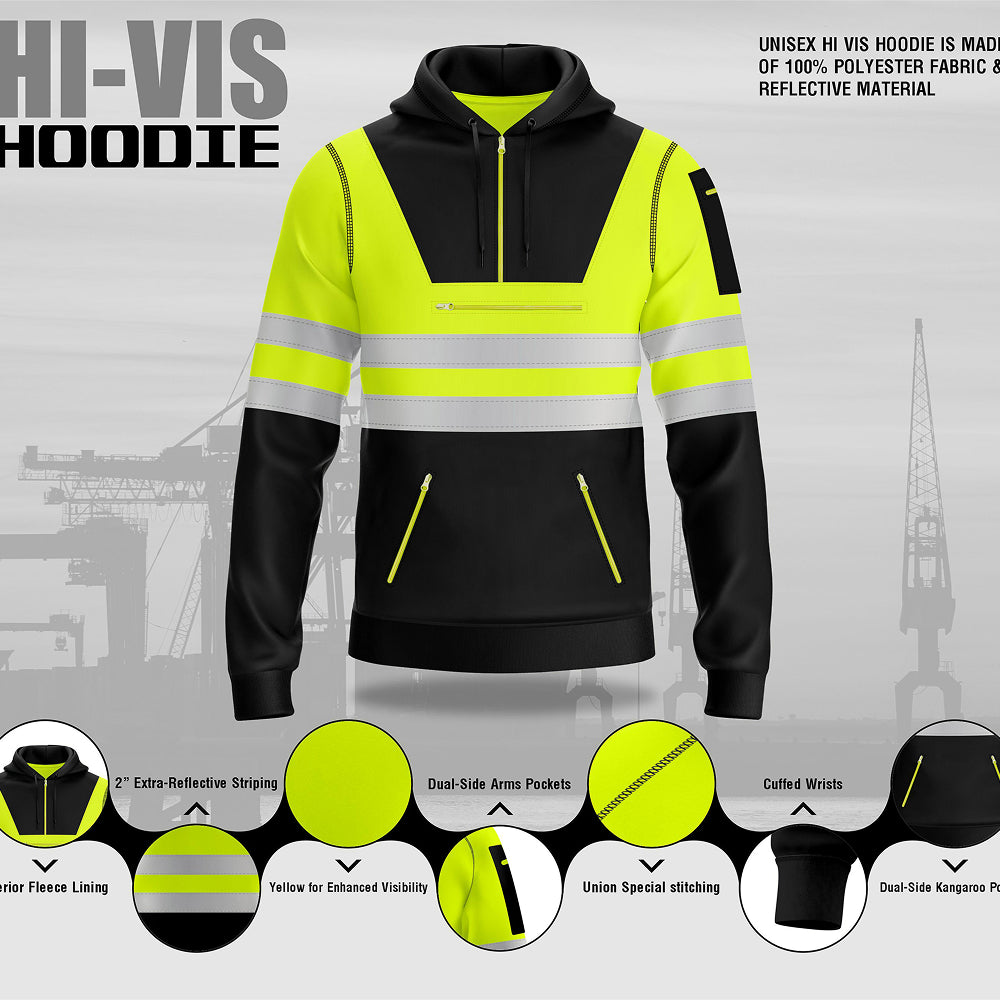 Hi-Vis Work Hoodie 6 | High Visibility Workwear Pullover TORO ACTIVA