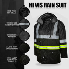 Toro Activa Lightweight Hi-Vis Rainsuit - RS104 Black/Yellow TORO ACTIVA