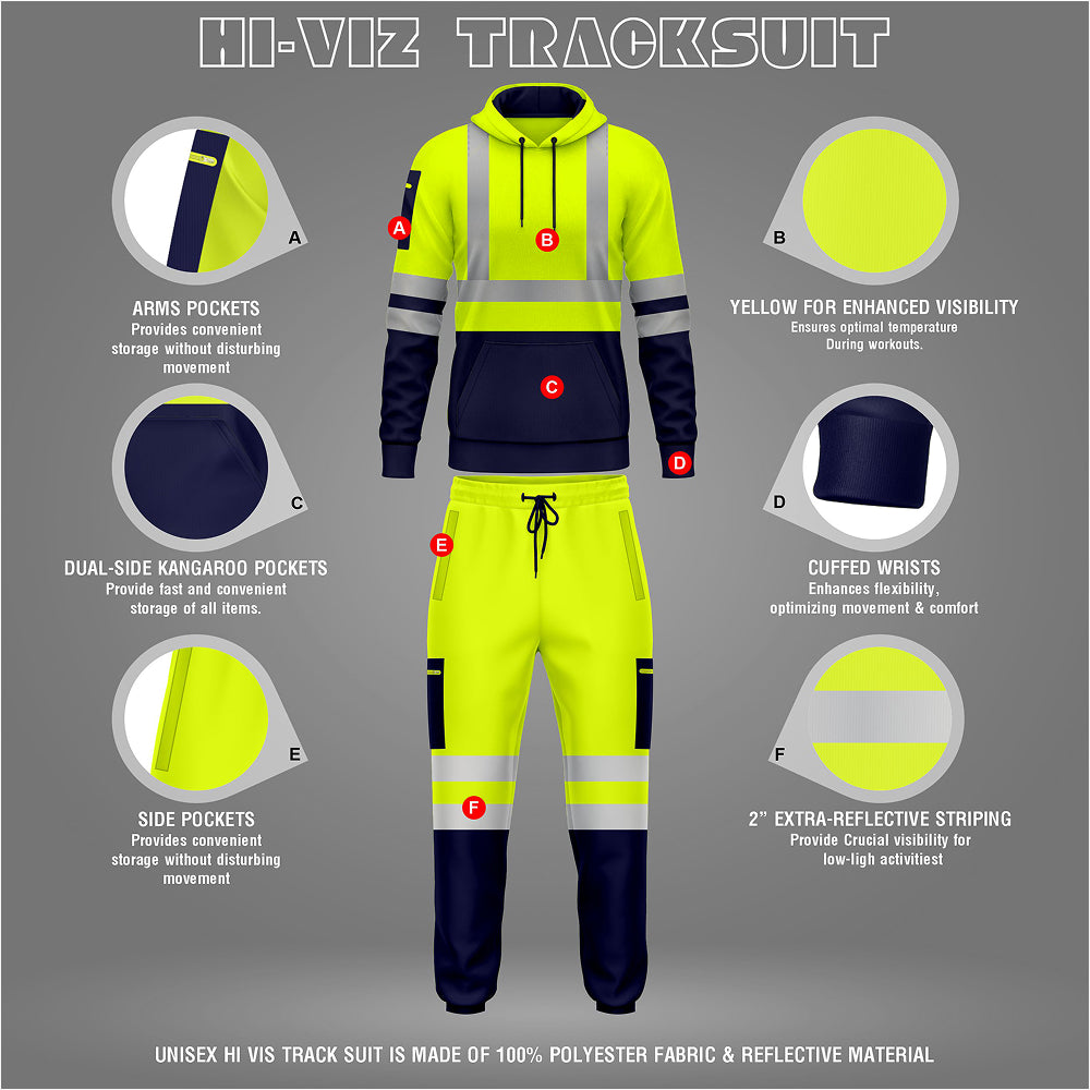 Toro Activa Hi-Vis Pullover Tracksuit - TS06 - Yellow/Navy TORO ACTIVA