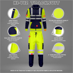 Toro Activa Hi-Vis Pullover Tracksuit TS12 - Yellow/Navy 2XL TORO ACTIVA