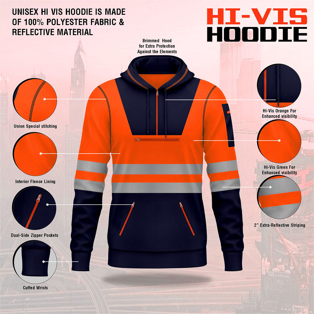 Hi-Vis Work Hoodie 6 | High Visibility Workwear Pullover TORO ACTIVA