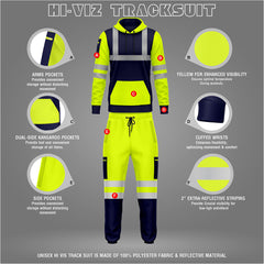 Toro Activa Hi-Vis Pullover Tracksuit - TS09 - Yellow/Navy 2XL TORO ACTIVA