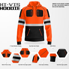 Toro activa Essential Hi-Vis Fleece Hoodie 2 - Orange/Black 2XL TORO ACTIVA