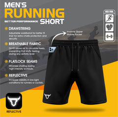Toro Activa - Men's Running Shorts Pack of 2 Black Grey TORO ACTIVA