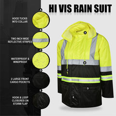 Toro Activa Lightweight Hi-Vis Rainsuit - RS103 Yellow/Black TORO ACTIVA