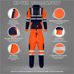 Toro Activa Hi-Vis Pullover Tracksuit TS12 - Orange/Navy 2XL TORO ACTIVA