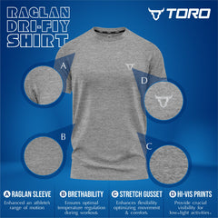 Toro Activa Performance Shirt - Grey/Red/Teal - Pack of 3 TORO ACTIVA