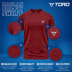Toro Activa Performance Shirt - Red/Black/Olive - Pack of 3 TORO ACTIVA