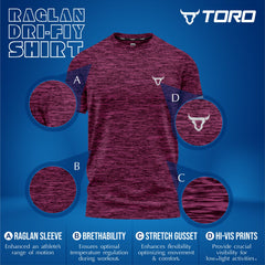 Toro Activa Performance Shirt - Grey/Red/Teal - Pack of 3 TORO ACTIVA