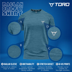 Toro Activa Performance Shirt - Grey/Red/Teal - Pack of 3 TORO ACTIVA