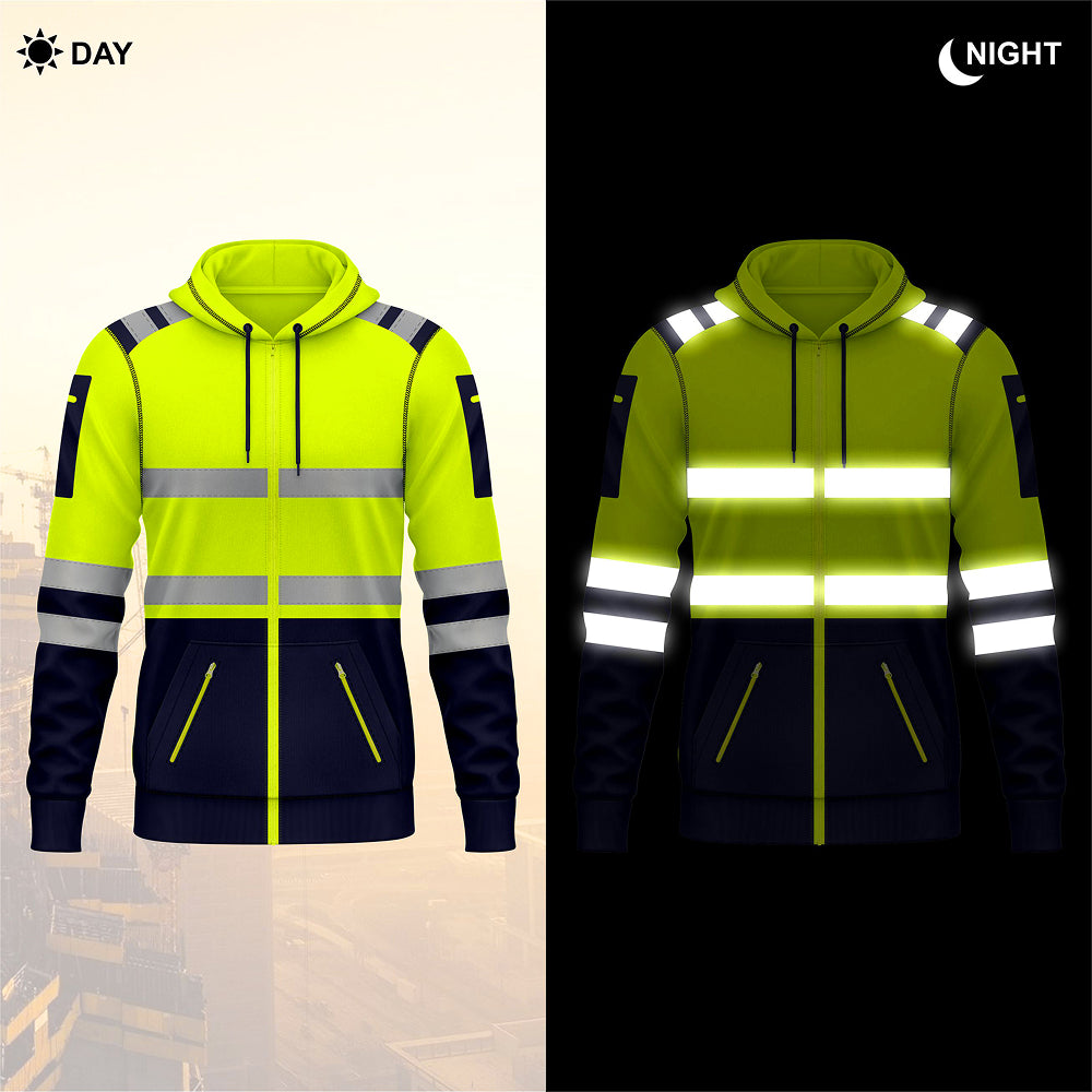 Toro Activa Pullover Fleece Hi-Vis Full Zip Hoodie 8 - Yellow/Navy TORO ACTIVA