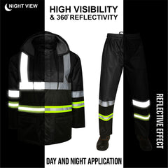 Toro Activa Lightweight Hi-Vis Rainsuit - RS104 Black/Yellow TORO ACTIVA
