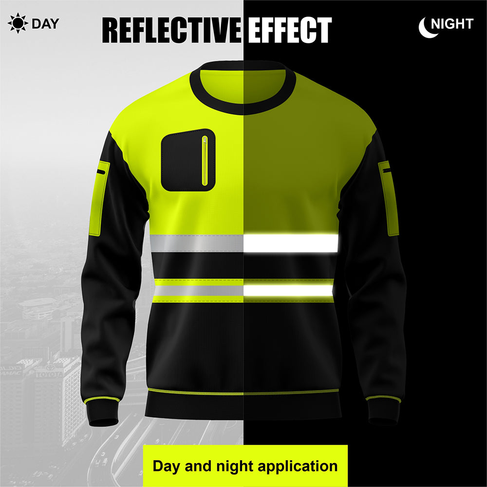 Hi-Vis Work Sweatshirt S103 - Yellow/Black | Workwear TORO ACTIVA