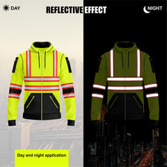 Toro Activa Hi-Vis Fleece Full Zip Workwear Hoodie 11 Yellow Black TORO ACTIVA