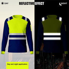 Toro Activa Hi-Vis Workwear TShirt TF101 Yellow Navy TORO ACTIVA