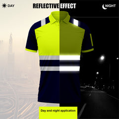 Yellow Navy Hi Vis Short Sleeve Polo Shirt P101 — Two-Tone 2XL TORO ACTIVA