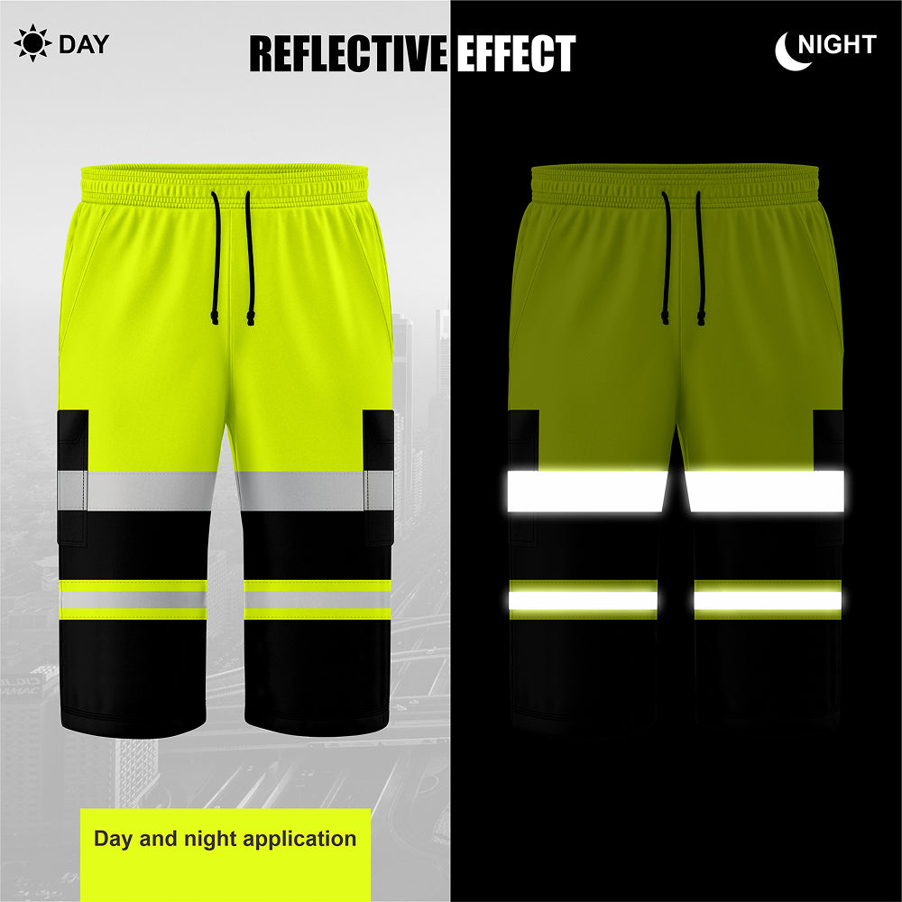 Toro Activa Hi-Vis Fleece Shorts SH103 - Black/Yellow TORO ACTIVA