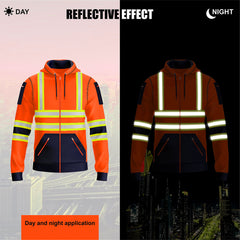 Toro Activa Hi-Vis Fleece Workwear Hoodie 11 - Orange/Navy 2XL TORO ACTIVA