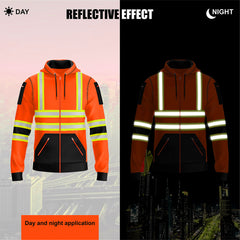 Toro Activa Hi-Vis Fleece Workwear Hoodie 11 - Orange/Black 2XL TORO ACTIVA
