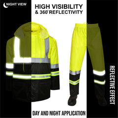 Toro Activa Lightweight Hi-Vis Rainsuit - RS103 Yellow/Black TORO ACTIVA