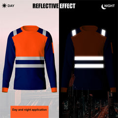Toro Activa Hi-Vis Workwear TShirt TF101 Orange Navy TORO ACTIVA