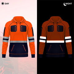 Toro activa Essential Hi-Vis Fleece Hoodie 2- Orange/Navy TORO ACTIVA
