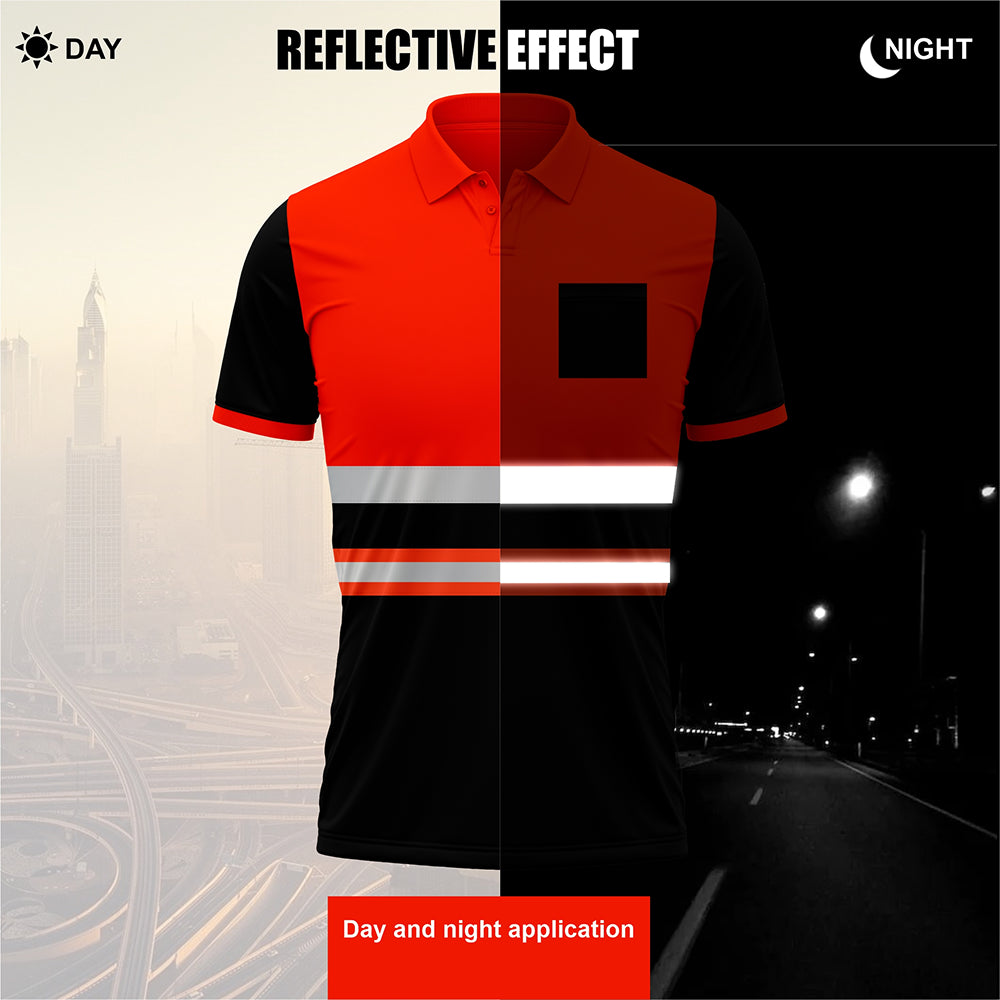 High Visibility Polo Shirt P103 - Orange/Black TORO ACTIVA