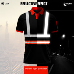 Hi Vis Polo Shirt P104 — Yellow or Orange Orange Black TORO ACTIVA