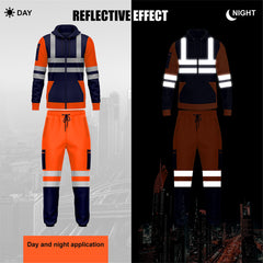 Toro Activa Hi-Vis Pullover Tracksuit TS12 - Orange/Navy 2XL TORO ACTIVA