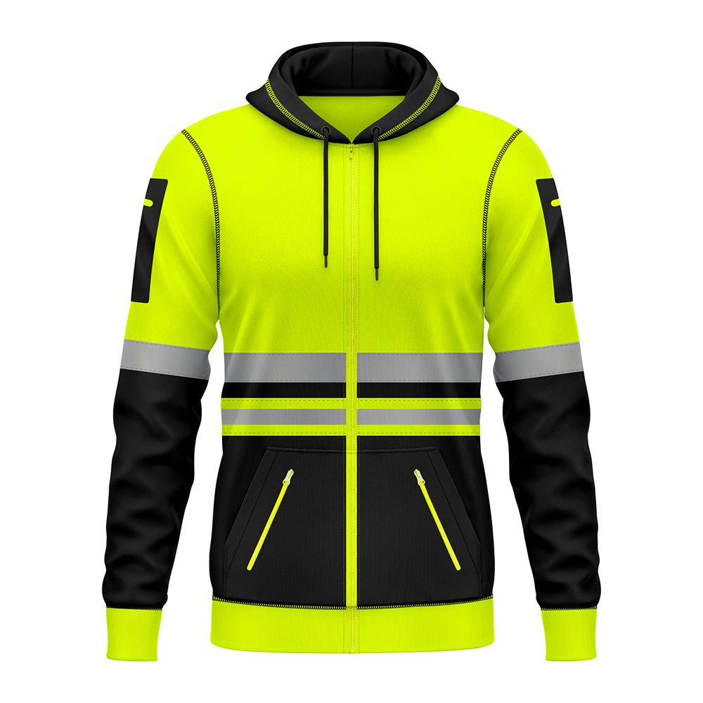 Toro Activa Hi-Vis Fleece pullover zipper Hoodie 1015 Yellow Black TORO ACTIVA