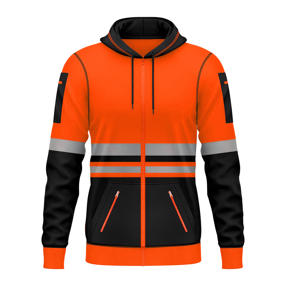 Toro Activa Hi-Vis Fleece pullover zipper Hoodie 1015 Orange Black TORO ACTIVA