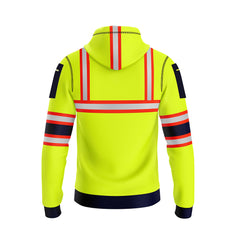 Toro Activa Hi-Vis Fleece Full Zip Workwear Hoodie 11 Yellow Black TORO ACTIVA