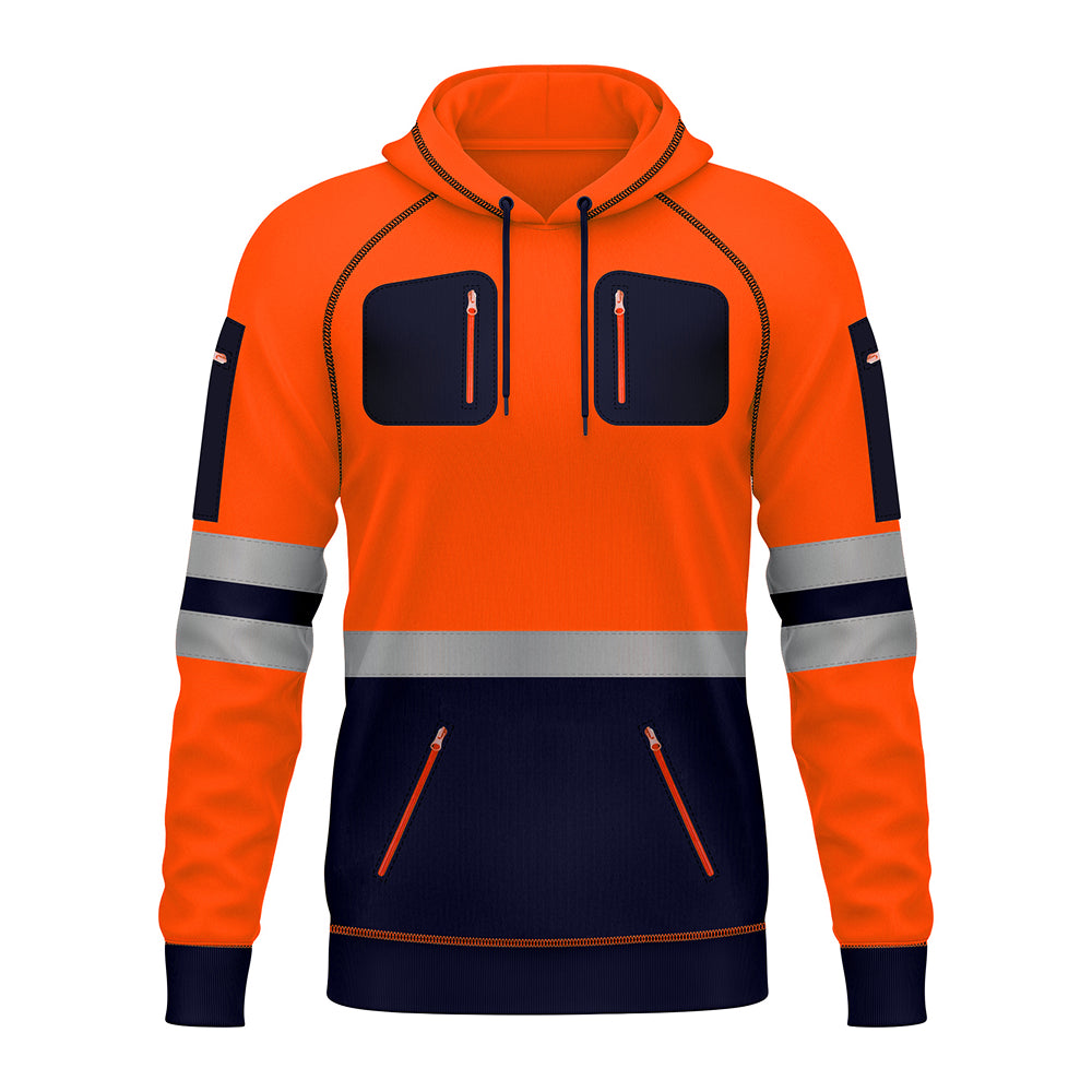 Toro activa Essential Hi-Vis Fleece Hoodie 2- Orange/Navy TORO ACTIVA