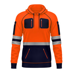 Toro activa Essential Hi-Vis Fleece Hoodie 2- Orange/Navy TORO ACTIVA