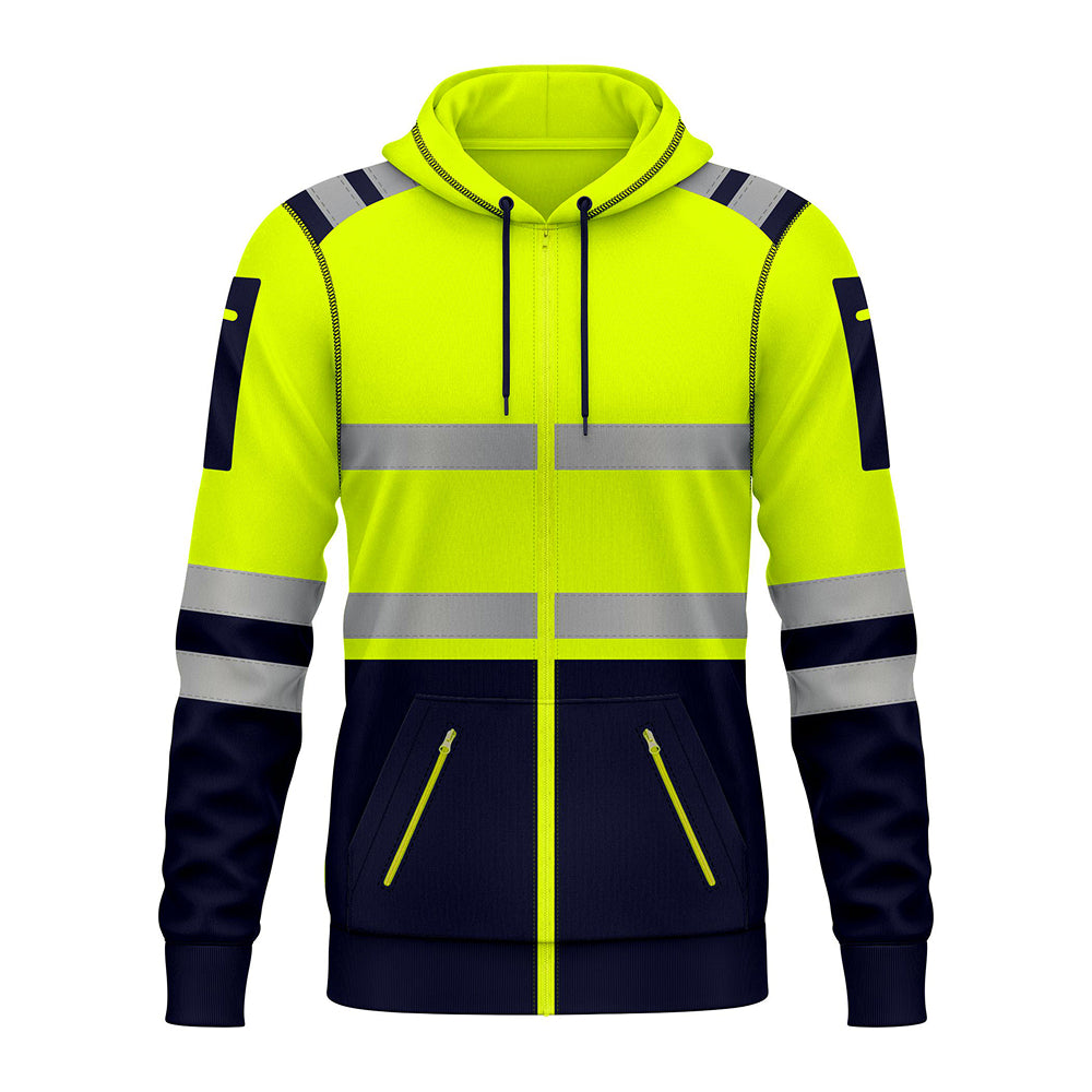 Toro Activa Pullover Fleece Hi-Vis Full Zip Hoodie 8 - Yellow/Navy TORO ACTIVA