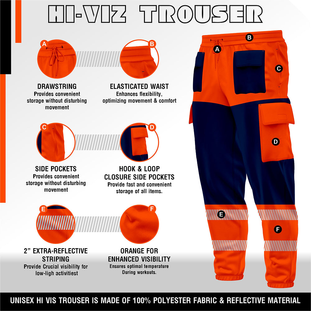 Toro Activa Workwear Fleece Joggers TR107 - Orange/Navy TORO ACTIVA
