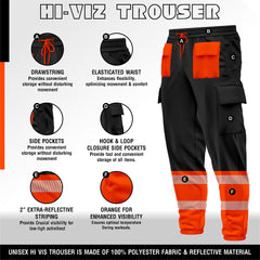 Toro Activa Workwear Fleece Joggers TR106 Orange Black TORO ACTIVA