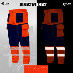 Toro Activa Workwear Fleece Joggers TR107 Orange Navy TORO ACTIVA