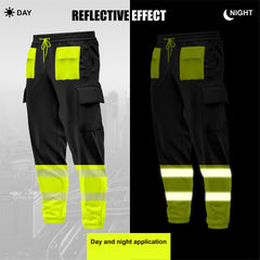 Toro Activa Workwear Fleece Joggers TR106 - Black/Yellow TORO ACTIVA