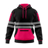 Hi-Vis Workwear ESSENTIAL Fleece Pullover Hoodie W1006 - Black/Pink 2XL TORO ACTIVA