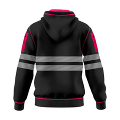 Toro Activa Hi-Vis Workwear Fleece Pullover Hoodie W1006 Pink Black TORO ACTIVA