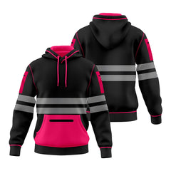 Toro Activa Hi-Vis Workwear Fleece Pullover Hoodie W1006 Pink Black TORO ACTIVA