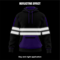 Toro Activa Hi-Vis Workwear Fleece Pullover Hoodie W1006 Purple Black TORO ACTIVA