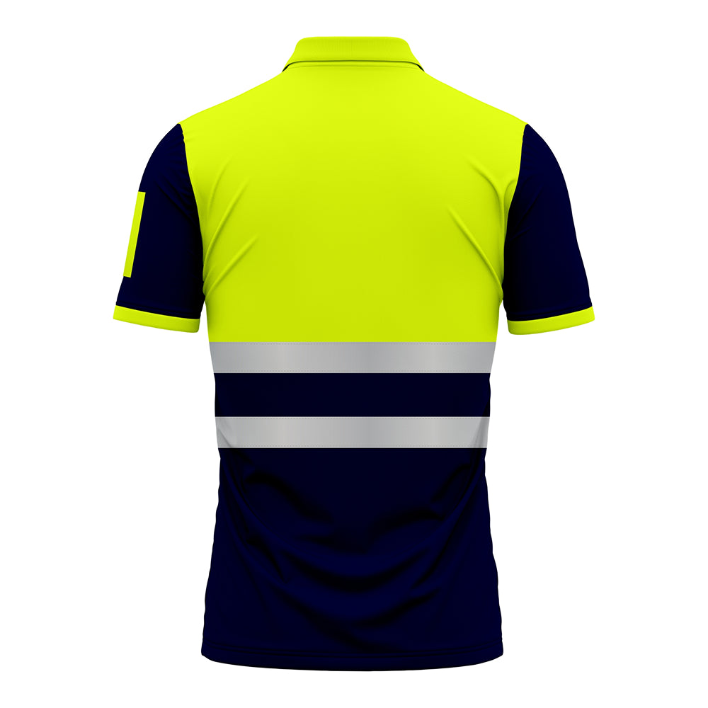 High Visibility Short Sleeve Polo Shirt P101 - Yellow/Navy TORO ACTIVA