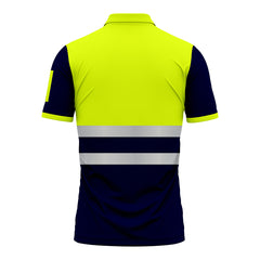 Yellow Navy Hi Vis Short Sleeve Polo Shirt P101 — Two-Tone 2XL TORO ACTIVA