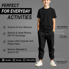 Toro Activa Kids Cuffed Jogging Trouser - Black TORO ACTIVA