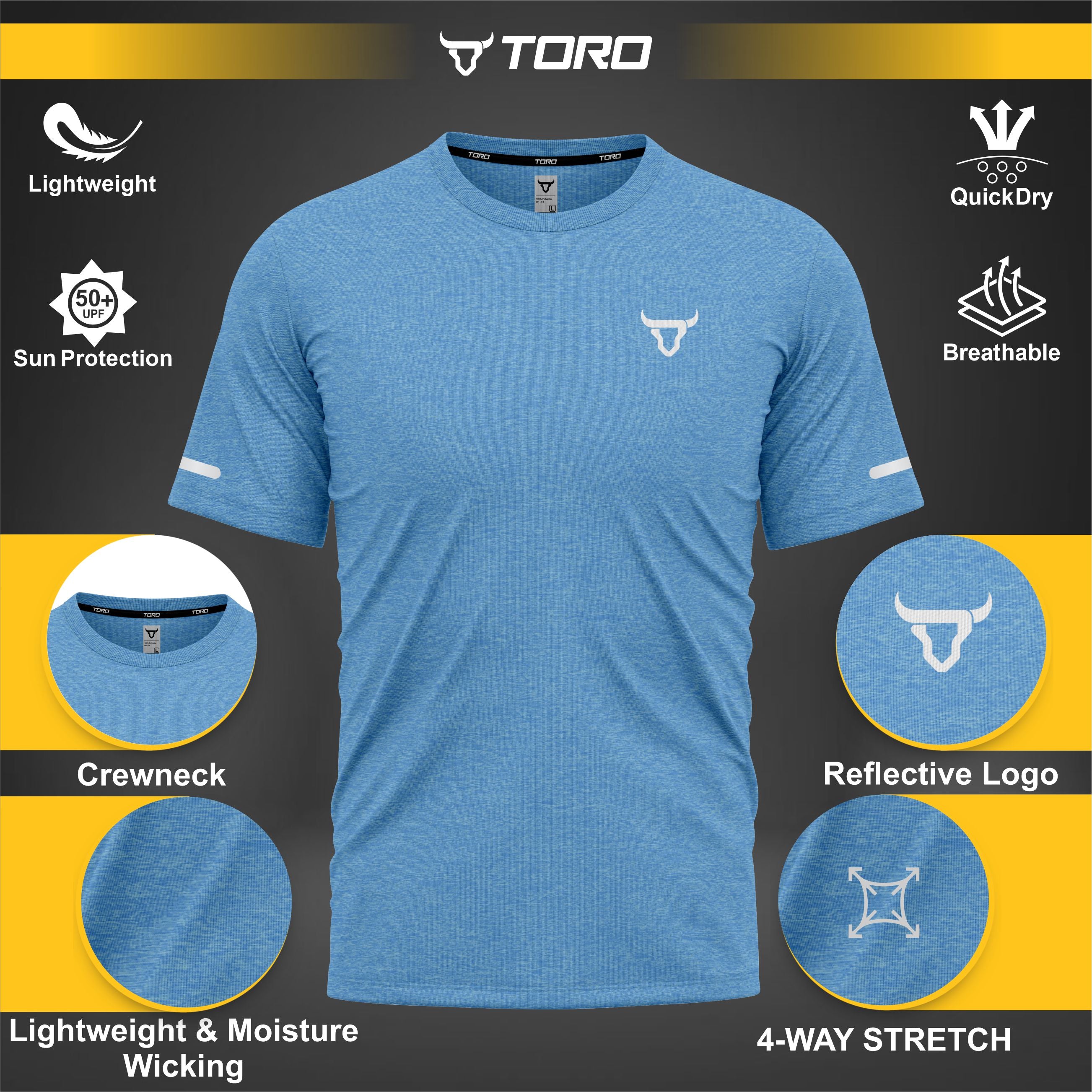 Toro Activa Youth Melange Performance Tee - 3-Pack Bundle TORO ACTIVA