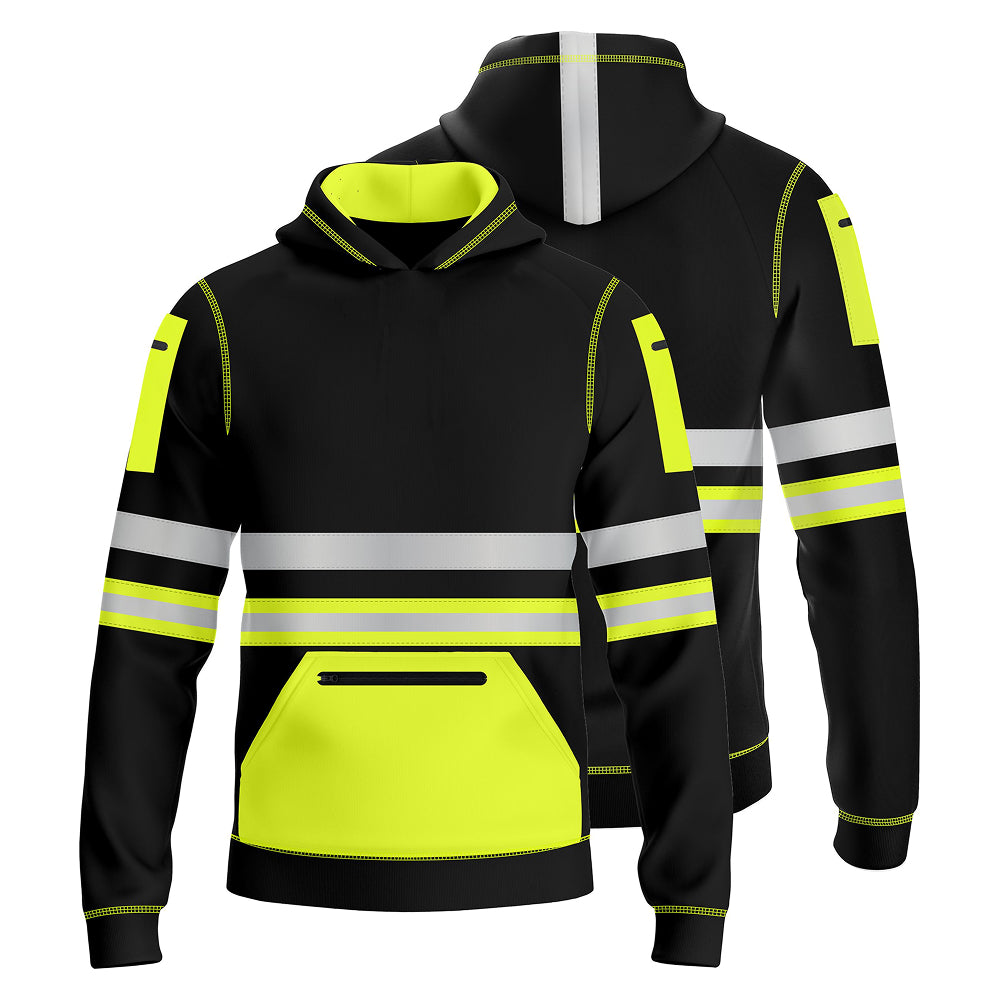 Hi Visibility Pullover Hoodie for kids 1006 - Yellow/Black TORO ACTIVA