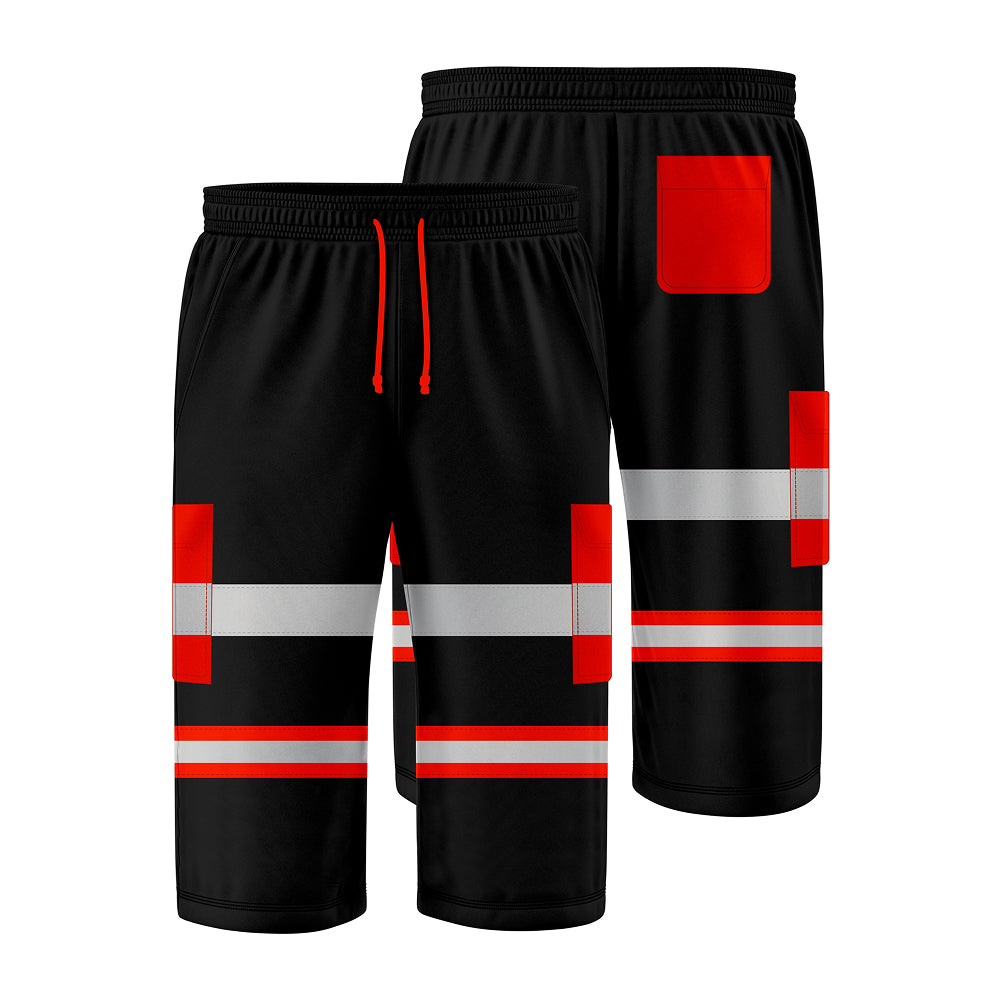 Toro Activa Hi-Vis Fleece Shorts SH104 - Black/Orange TORO ACTIVA