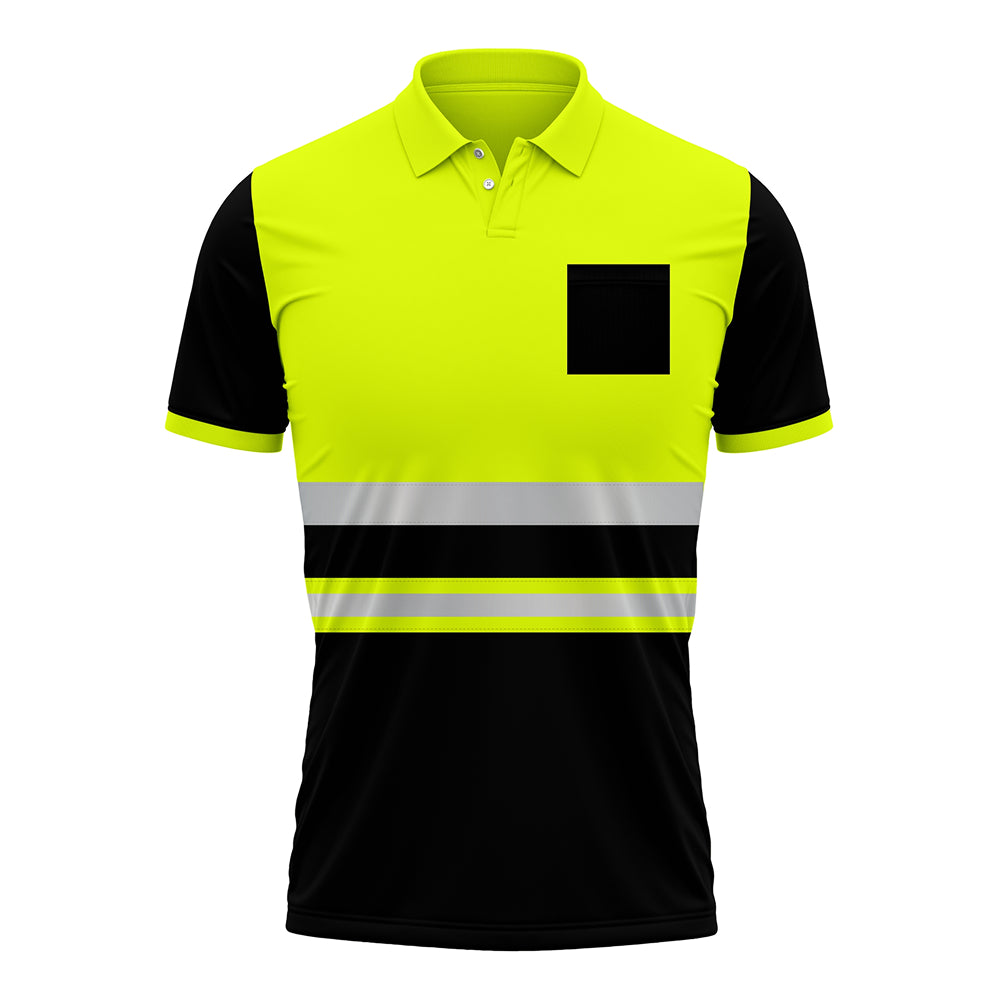 Toro Activa High Visibility Safety Work Wear Short Sleeve Polo Shirt P103 Yellow Black TORO ACTIVA